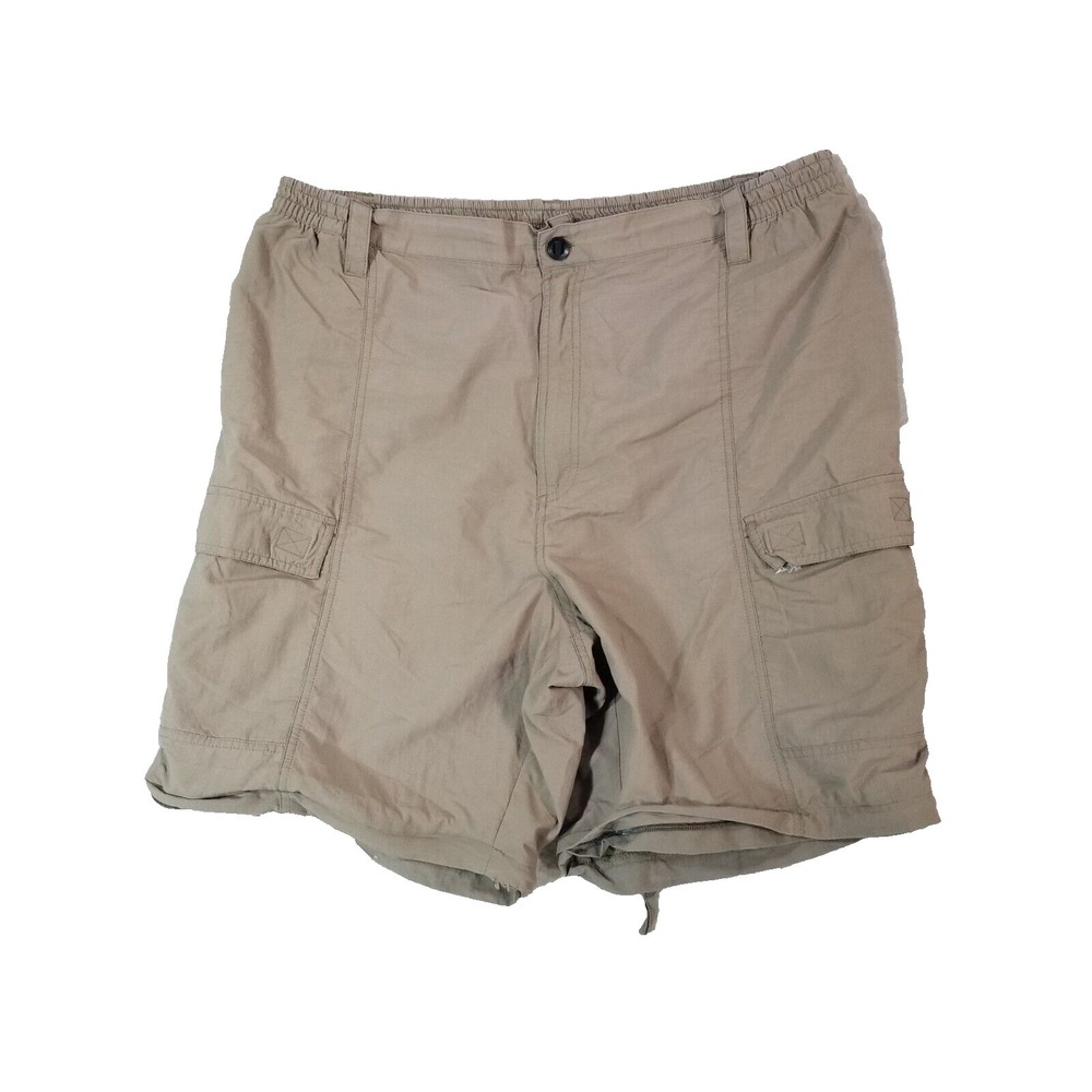 Reel Legends cargo hiking shorts men's 42x9 Brown nylon comfort waist‎ outdoor